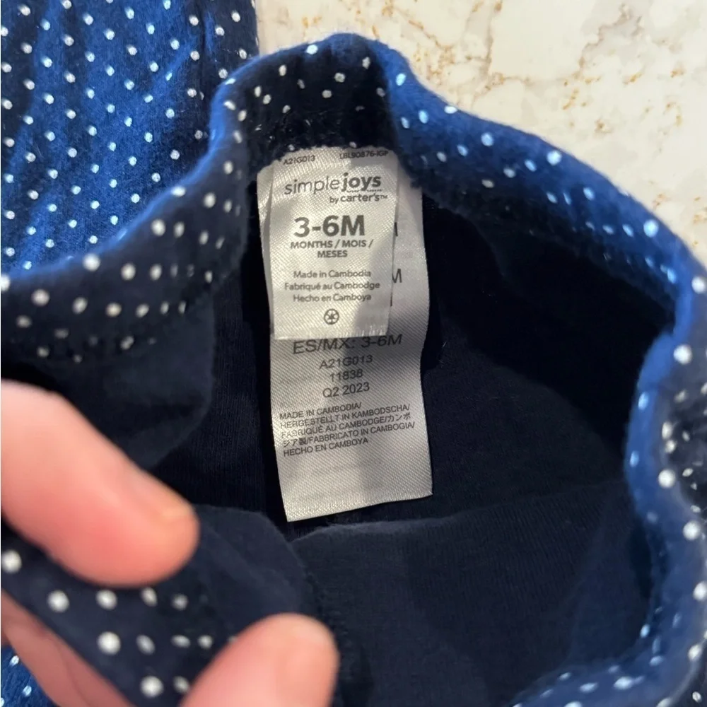 3-6M Carter’s - Blue Polka Dot Baby Outfit - Picture 8 of 9